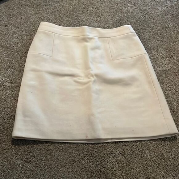 J.Crew winter white dress skirt; fully lined. Heavy thick material. Size 2.